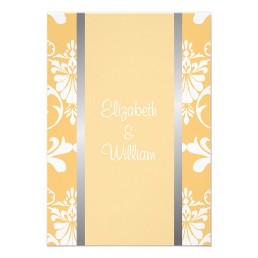 Damask & Ribbon RSVP Card Invites