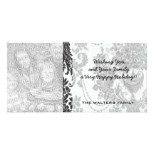 damask roses white and black.ai picture card