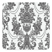 damask roses white and black.ai stickers