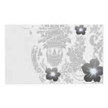 damask roses white and black.ai rectangular sticker