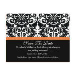 Damask Save The Date Coral Rose POSTCARD!