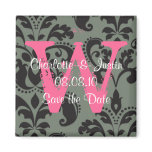 damask; save the date magnets