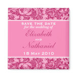 Damask Save the Date Magnet in Pink