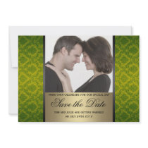 Damask Save the Date Photo Personalized Invite