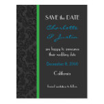 damask; save the date post card