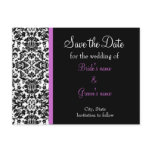 Damask Save the Date Postcard