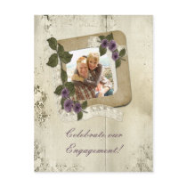 Damask Scrap Engagement Invitation Postcard