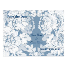 damask -secret garden save the date announcement postcard