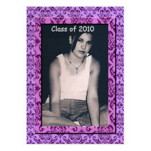 Damask Senior Class of 2010 Photo Cards Business Card Template