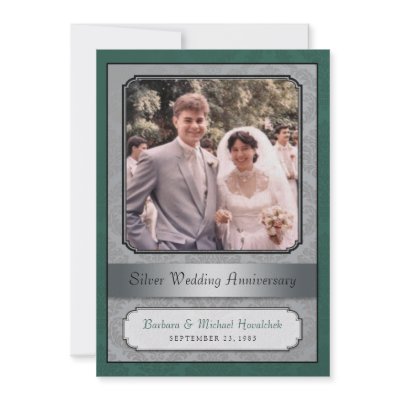 Damask Silver (25th) Anniversary Party invitation by starstreamdesign