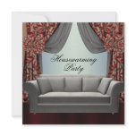 Damask Sofa Elegant Drapes Housewarming Party Invitation