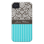 Damask & Stripes iPhone 4 Cases