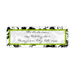 Damask Swirl Apple Green & Black Address Label
