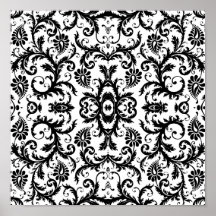Damask Swirl Wedding Pattern 2 Poster
