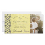 Damask Swirls Lace Butter Thank You Photo Card
