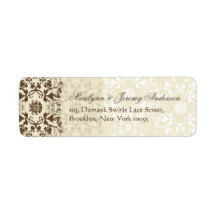 Damask Swirls Lace Coffee Custom Label