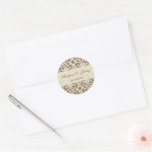 Damask Swirls Lace Coffee Gift Favor Label Sticker