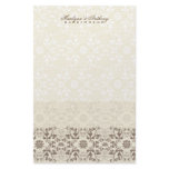 Damask Swirls Lace Coffee Thank You Stationery