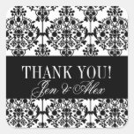 Damask Thank You Wedding Favour Stickers