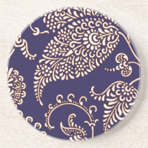 Damask vintage paisley girly floral chic pattern drink coasters