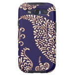 Damask vintage paisley henna floral blue pattern galaxy s3 case