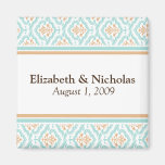 Damask Wallpaper Floral Wedding Favour Magnet