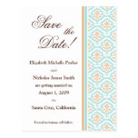 Damask Wallpaper Save the Date Announcement Postcards