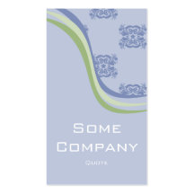 Damask Wave Collection (Blue) Business Card Template