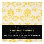 damask; wedding custom invites
