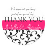 Damask Wedding Favour Stickers Thank You Message