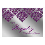 Damask Wedding Gift Registration Card Purple Spark Business Card Templates