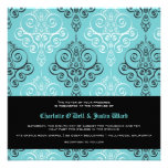 damask; wedding invitation