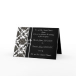 Damask Wedding Invitation - -Black and White Card