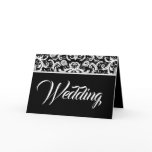 Damask Wedding Invitation - -Black and White Greeting Cards