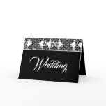 Damask Wedding Invitation - -Black. Greeting Cards