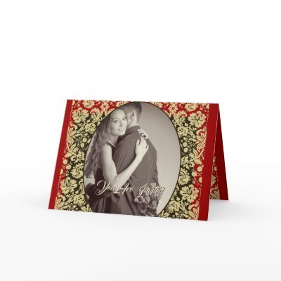 Damask Wedding Invitation Tan-Choose BackGround by samack