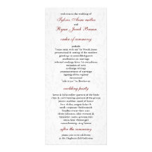 Damask Wedding program Custom Rack Card