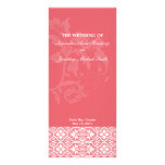 Damask Wedding Program- Honeysuckle Pink Wedding Full Colour Rack Card