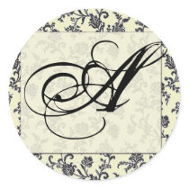 Damask wedding seals stickers