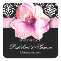 Damask Wedding Stickers Pink Rose