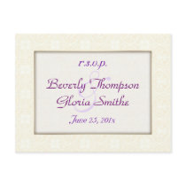 Damask White Wedding RSVP