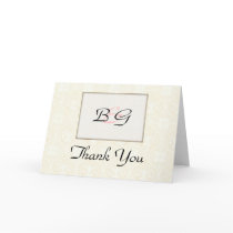 Damask White WEDDING Thank-You