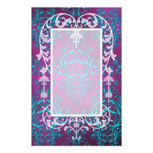 Damask Wildflowers, ELECTRA Personalized Stationery