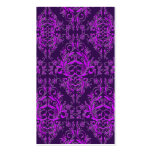 Damask Wildflowers, Embossed Metal in Purple Business Card Template