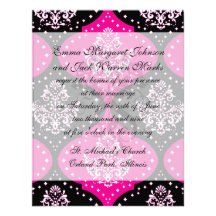 damassé blanche noire rose magent de henné cartons d'invitation