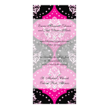 damassé blanche noire rose magent de henné invitations personnalisées