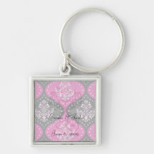 damassé blanche noire rose magent de henné porte-clefs