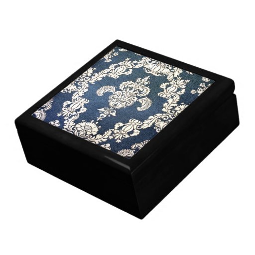 damassé bleue boîtes à bijoux