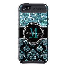 Damassé bleue Girly de noir de scintillement décor