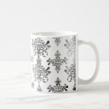damassé complexe blanche noire affligée tasse